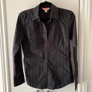 Brooks Brothers Dark Green Red Dot Checkered Shirt